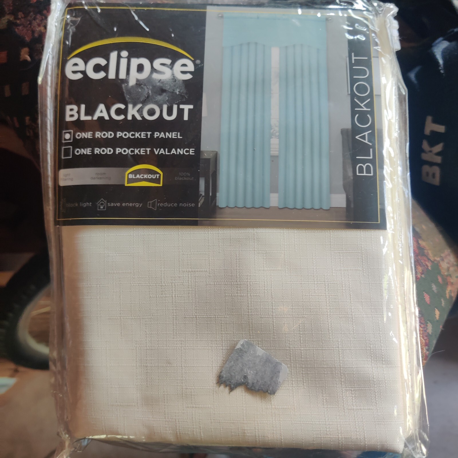 Eclipse Blackout Window Curtain Braxton Off White Cream 42 x 63 🆕