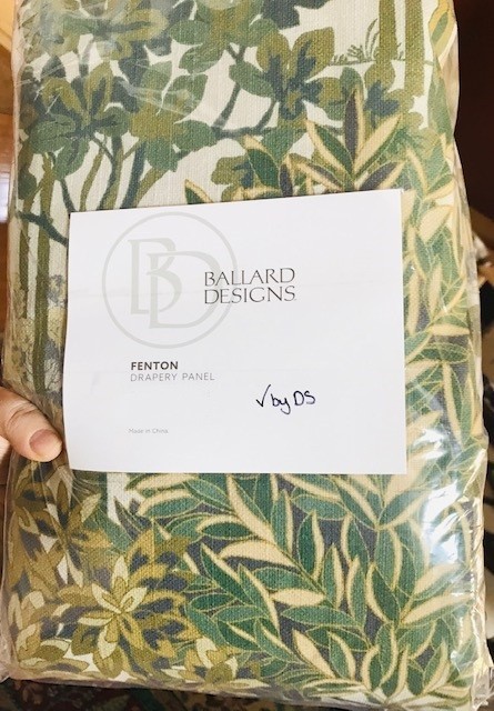 Ballard Designs Fenton Floral Drape Olive Green 50x 84 Curtain Just One New🦩