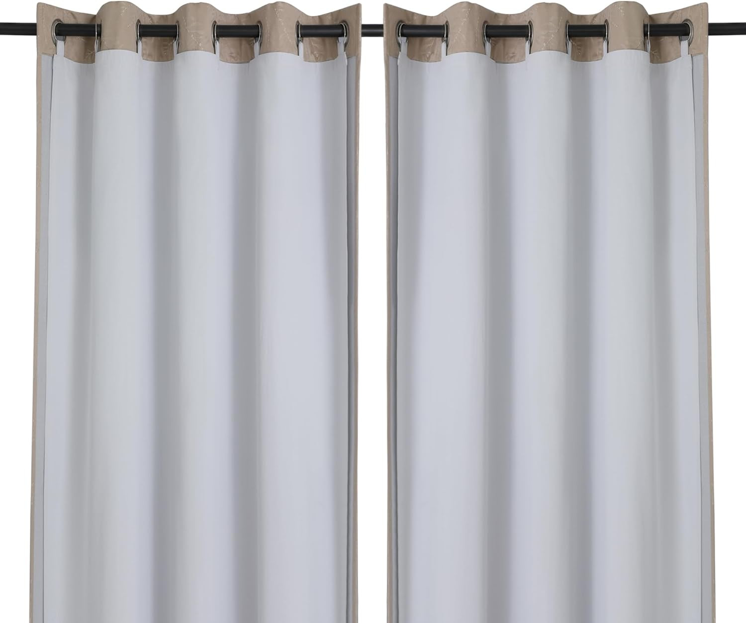 2 Panel Blackout Curtain Liners Thermal Insulated 50×80 Inch with Hanging Rings