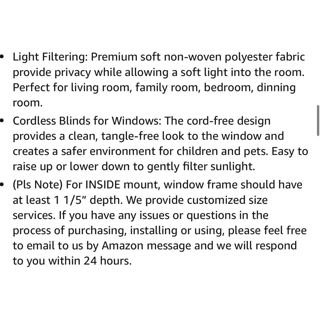 LazBlinds Cordless Shades Top Down Bottom Up Light Filtering 27″x64″ Brown