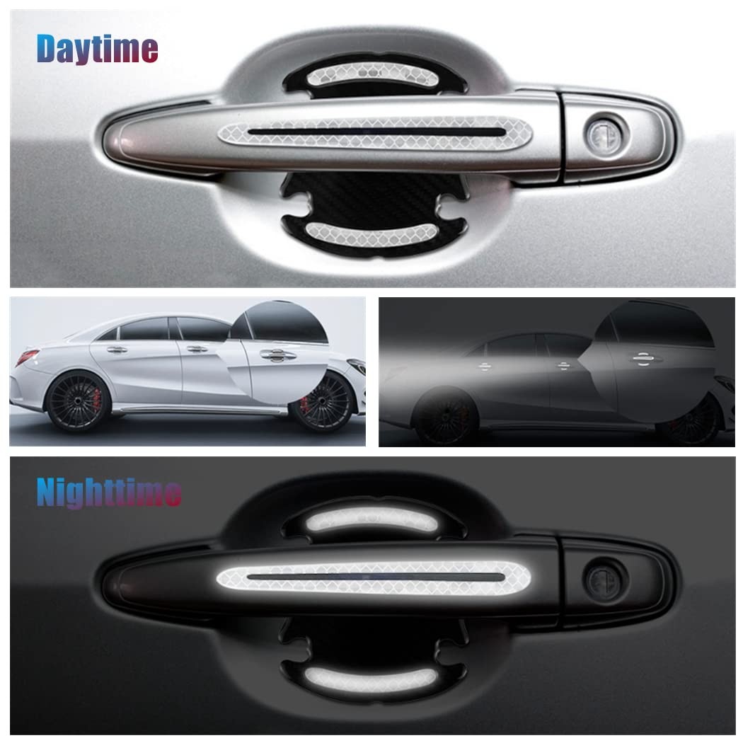 8pcs Universal 3D Carbon Fiber Texture car Door Handle Door Bowl Paint Scratc…