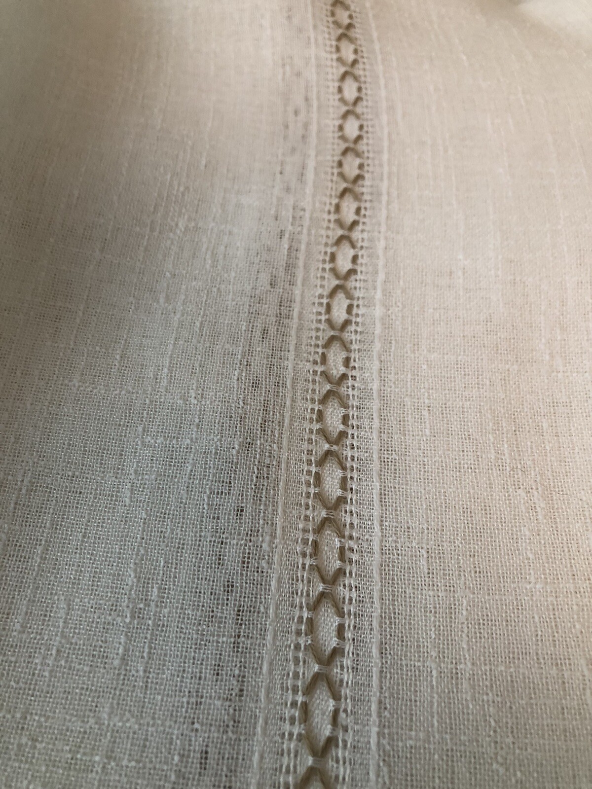 3 Bee & Willow Home Textured Herringbone Rod Pocket Back Tab Panel 51x95in Cream