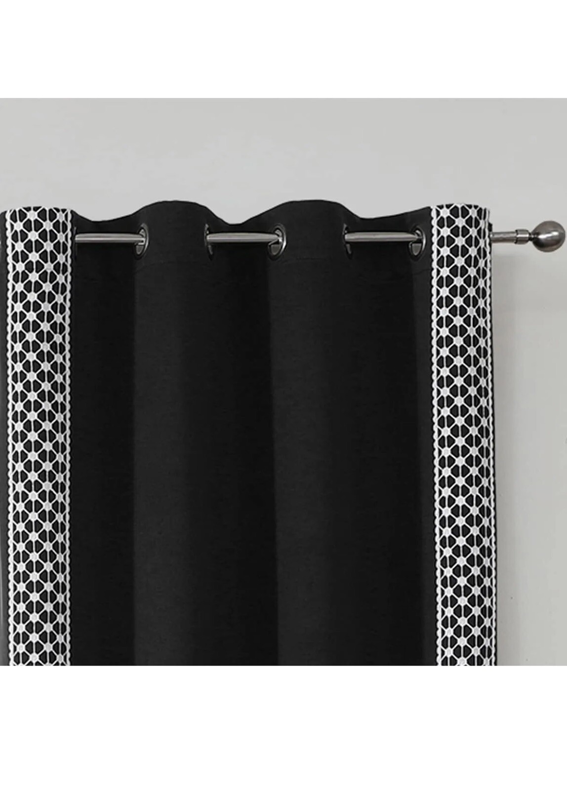 Jubilantex White and Black 100% Light Blocking Blackout Curtains 2Panels84”Long