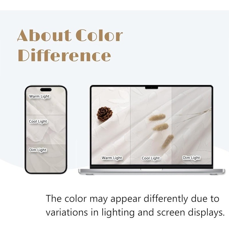 Light Filtering Leaf Jacquard Curtains Rod Pocket Drapes Machine Washable Home
