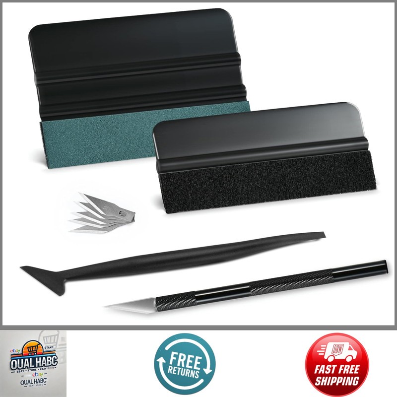 Car Window Tint Installation Kit Vinyl Wrap Tools Felt Micro Squeegee Razor Knif