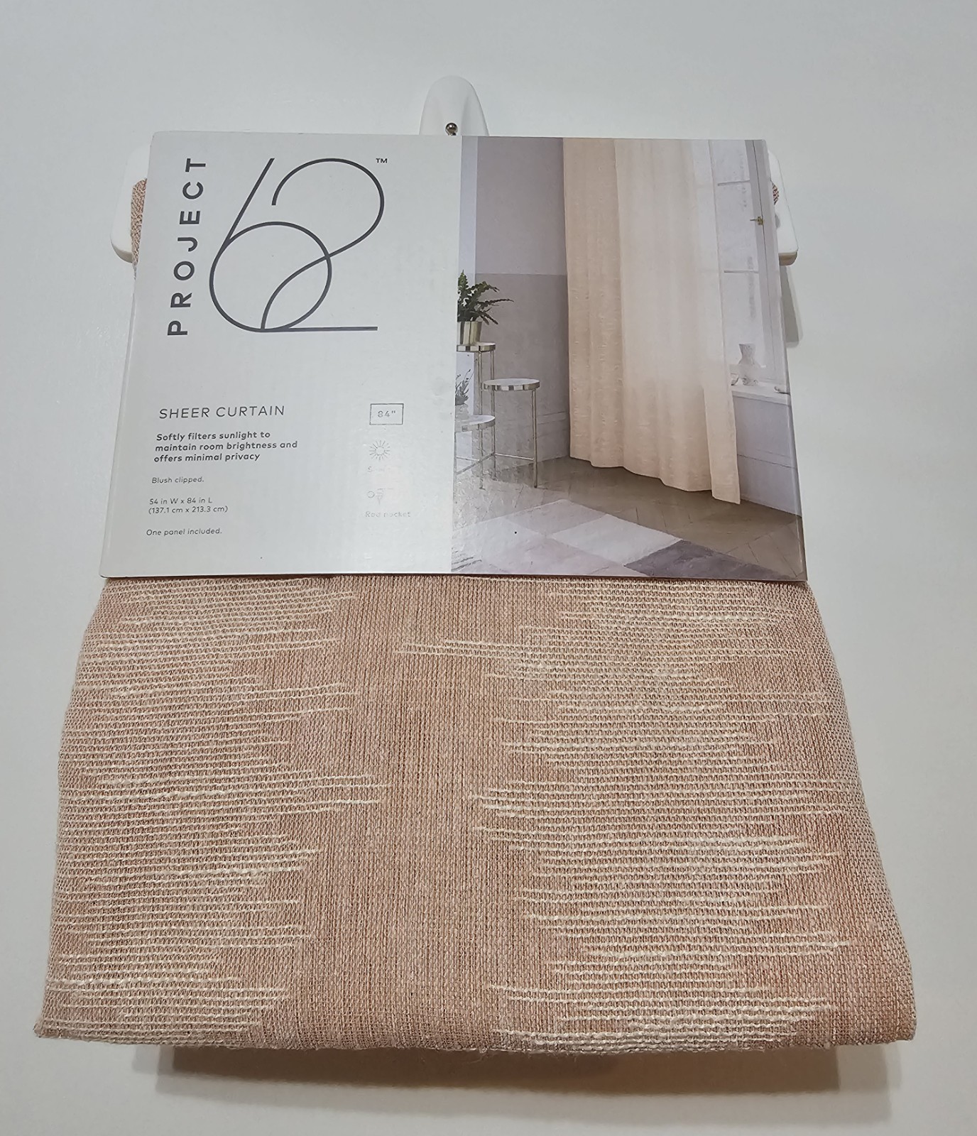 Project 62 Light Filtering Curtain Panel 54×84 Blush Pink Textured Target