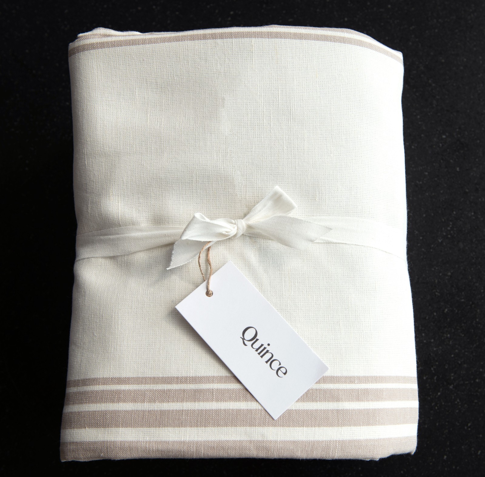 New Quince 48×108 Linen Cotton Coastal Stripe Blackout Curtain Set MSRP $200