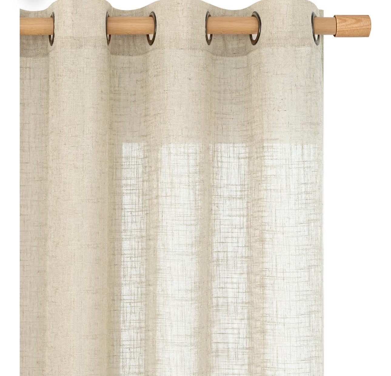 LAMIT Linen Color Translucent curtains filter light bohemian/neutral 2pcs 52×95