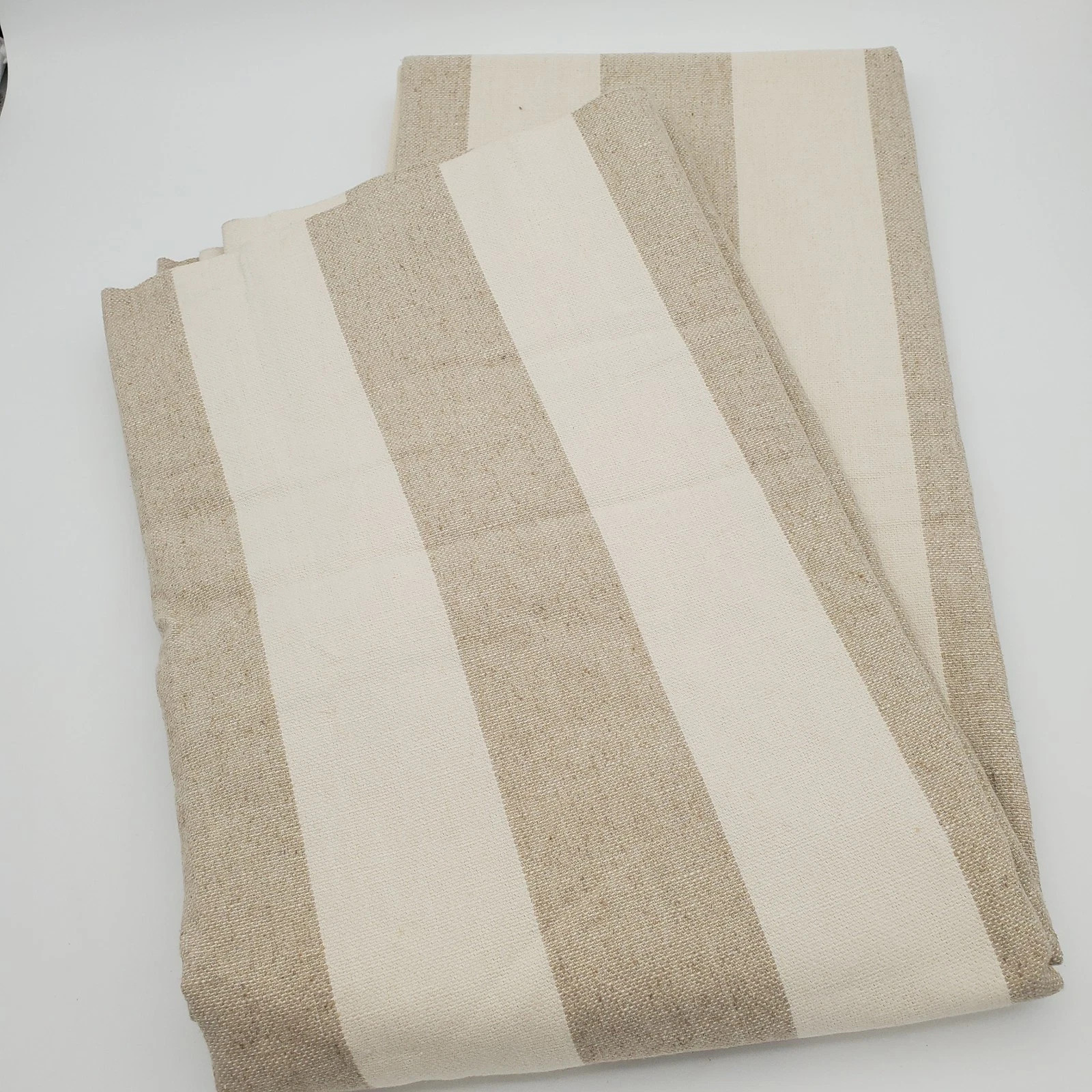 Coastal Cabana Wide Stripe Linen-Blend Lined Curtain Panel Single 50 x90 in