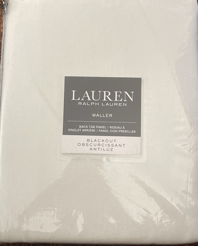 Lauren Ralph Lauren Waller Snowflake PO8121 White Blackout Curtain Panel 52”X84”