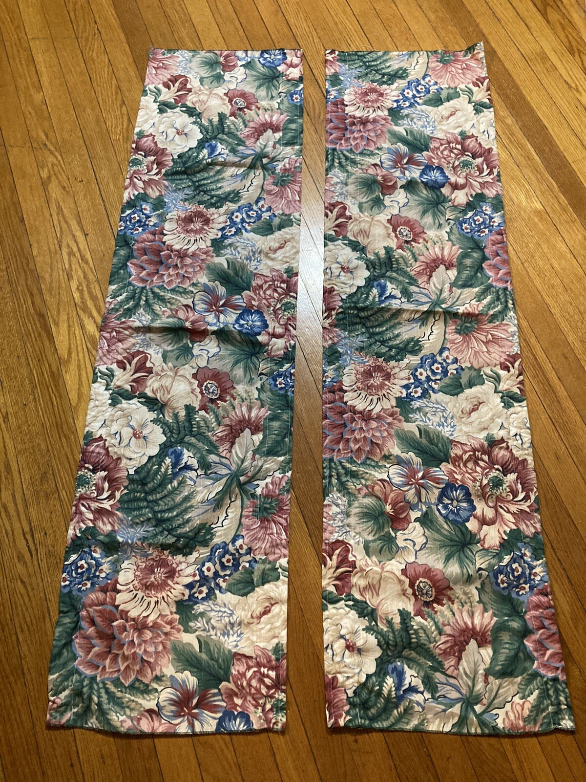 2 Floral Valances/ Curtains 54 1/2 in Wide x 13 1/2 in length