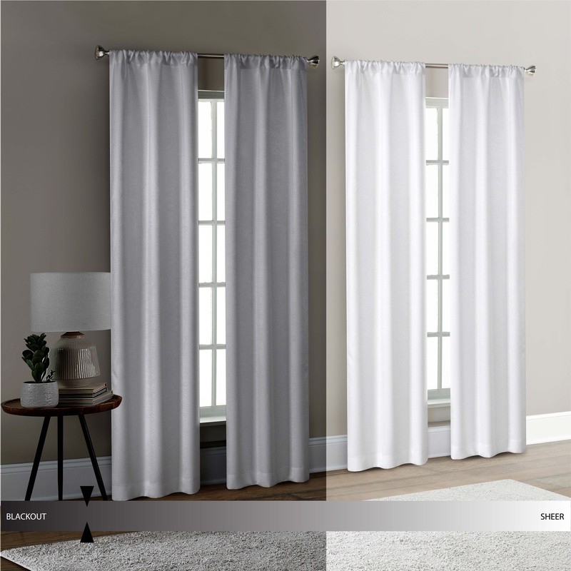 4 Pack Blackout Curtain Panels Set Light Filtering Rod Pocket Machine Washable
