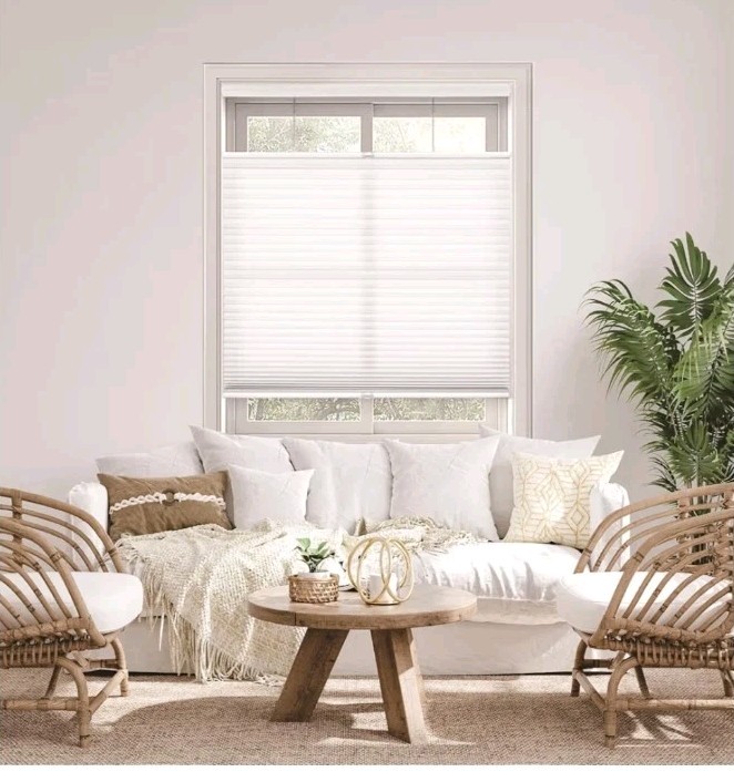 DEZ Furnishings Cordless 1.5″ Light Filtering Top Down Bottom Up Cellular Shade