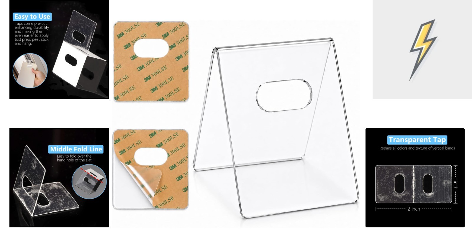 Clear 25 Set Vertical Blind Tabs – Quick Repair for Damaged Slats – Eco-Friendly