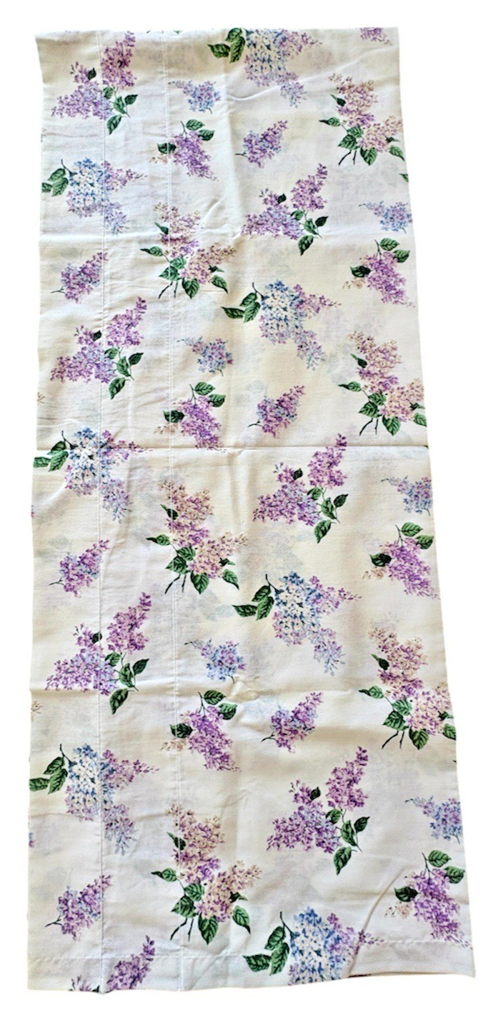 Vintage Cottage Core Window Blouson Valance Cynthia Lilacs Cannon 84 x 18″
