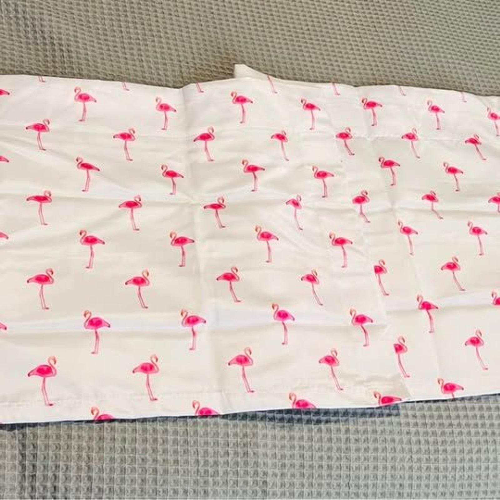 Flamingo Window Valance Set 2 Panels Tropical Kitchen Curtains 18×54 New