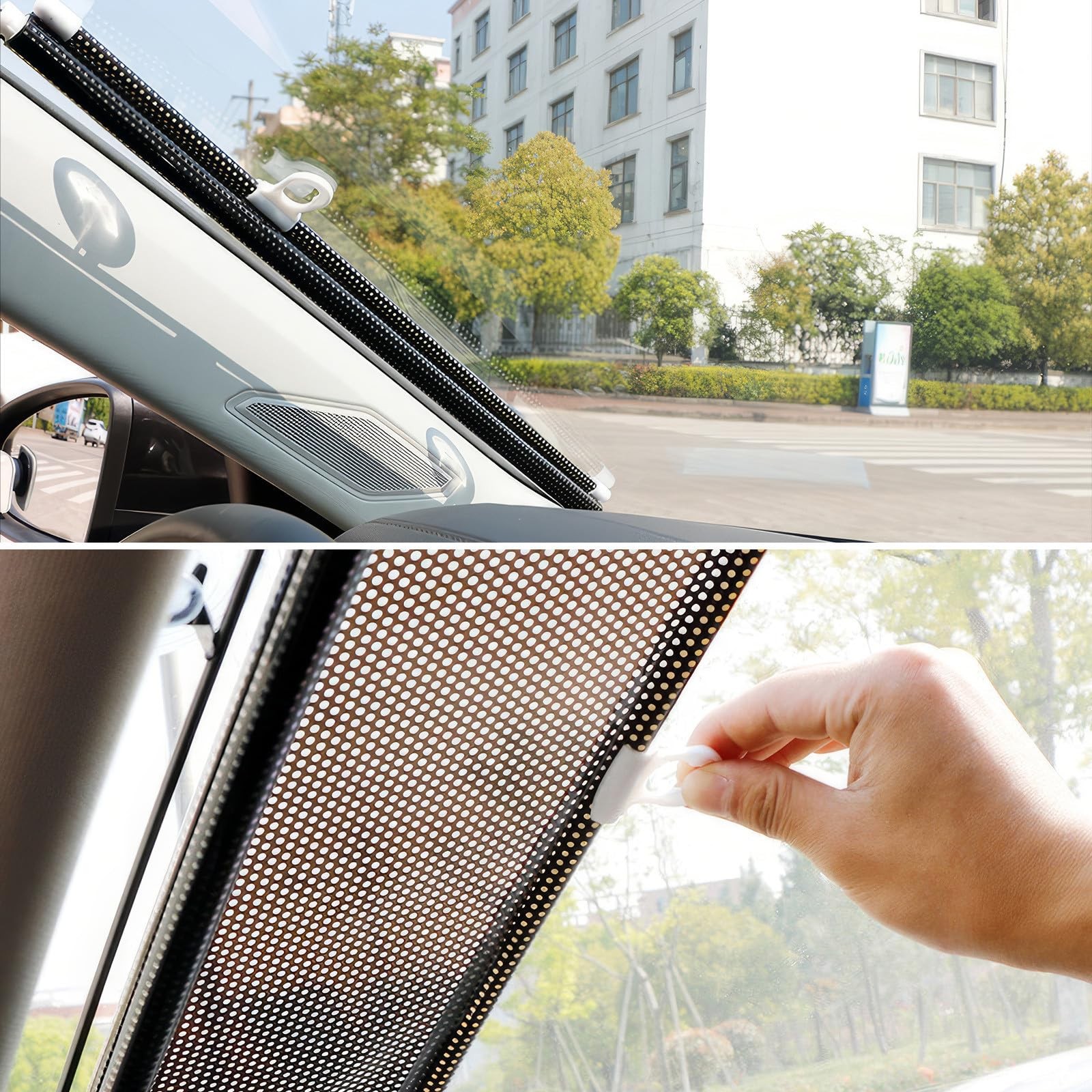 Roller Blinds with Suction Cups Sun Blocking Shades for Windows and Doors Tem…