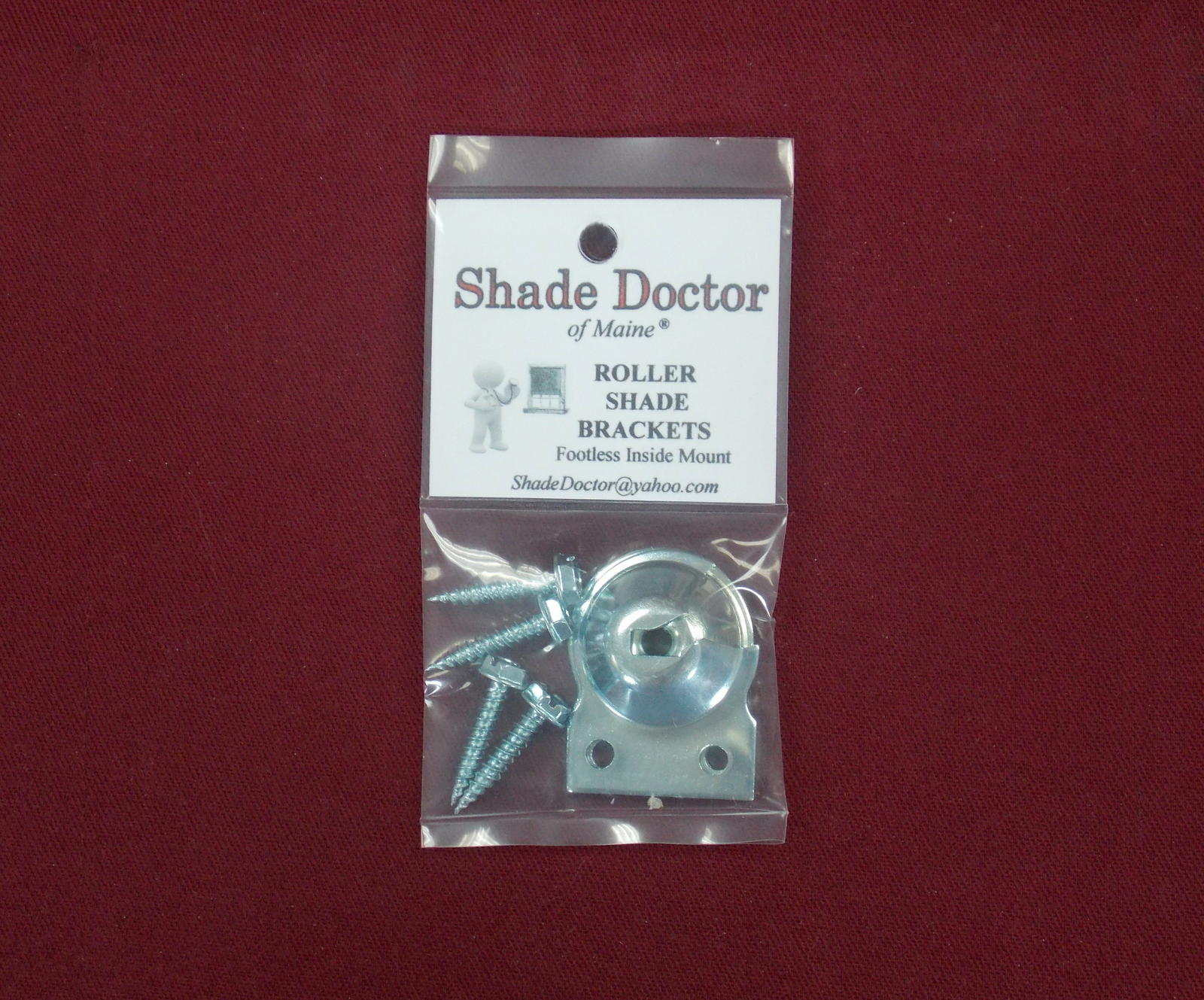 Heavy Duty INSIDE MOUNT FOOTLESS Brackets for Standard Roller Window Shades 1-Pr