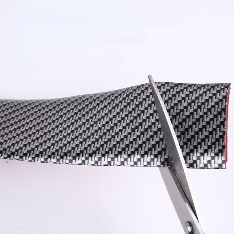 1m DIY Car Sticker Carbon Fiber Rubber Door Sill Protector Anti Scratch Strip