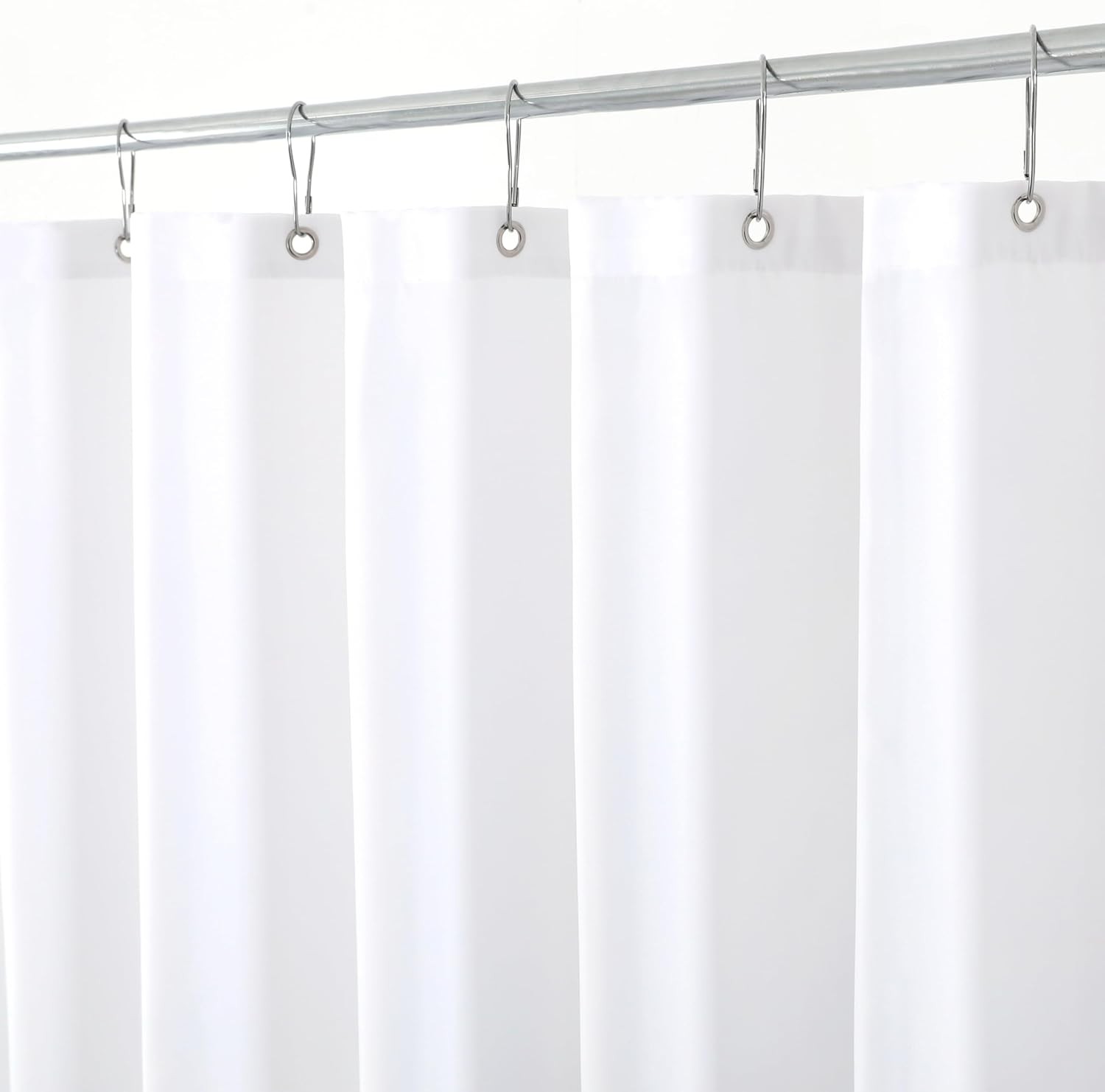 Hotel Quality Fabric Shower Curtain Liners 72″ X 72″, White Water Resistant