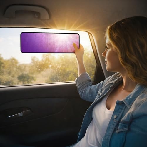 Square Car Window Shades for Windshield & Side Windows, 2-Pack Static Cling