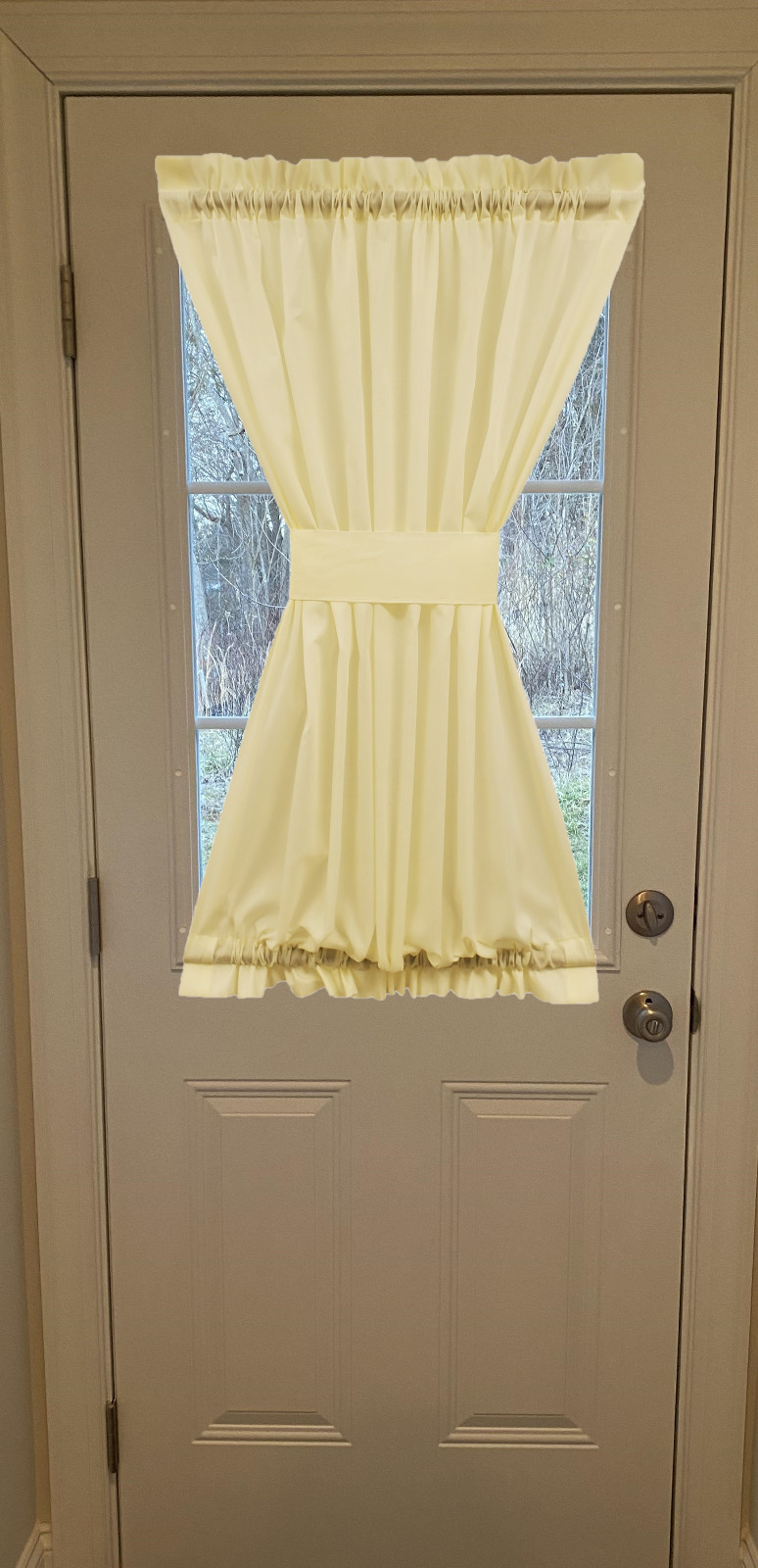 Semi-Sheer Light Filtering Door Panel with Tieback Many Lengths 26”, 36”, 40”
