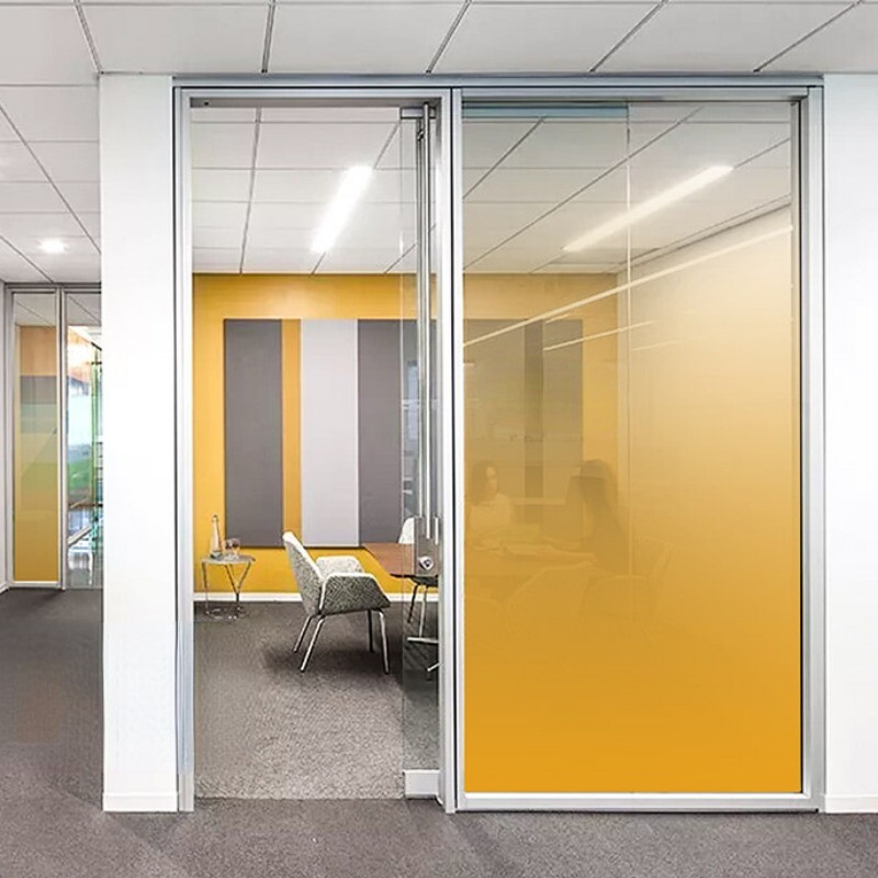 Transparent Window Film Static Cling Office Glass Stickers Gradient Color Decor