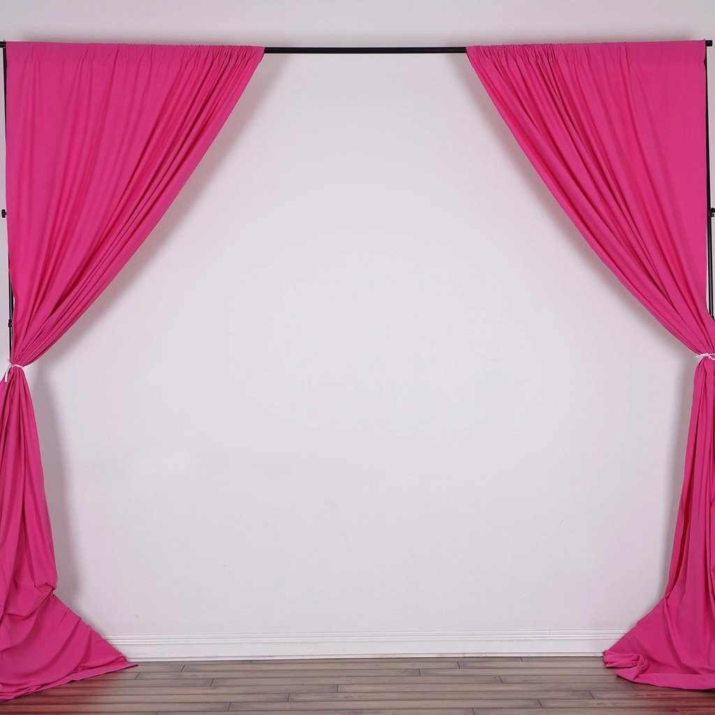 FUCHSIA 10 x 10 ft Polyester BACKDROP CURTAINS Drapes Panels Home Decorations