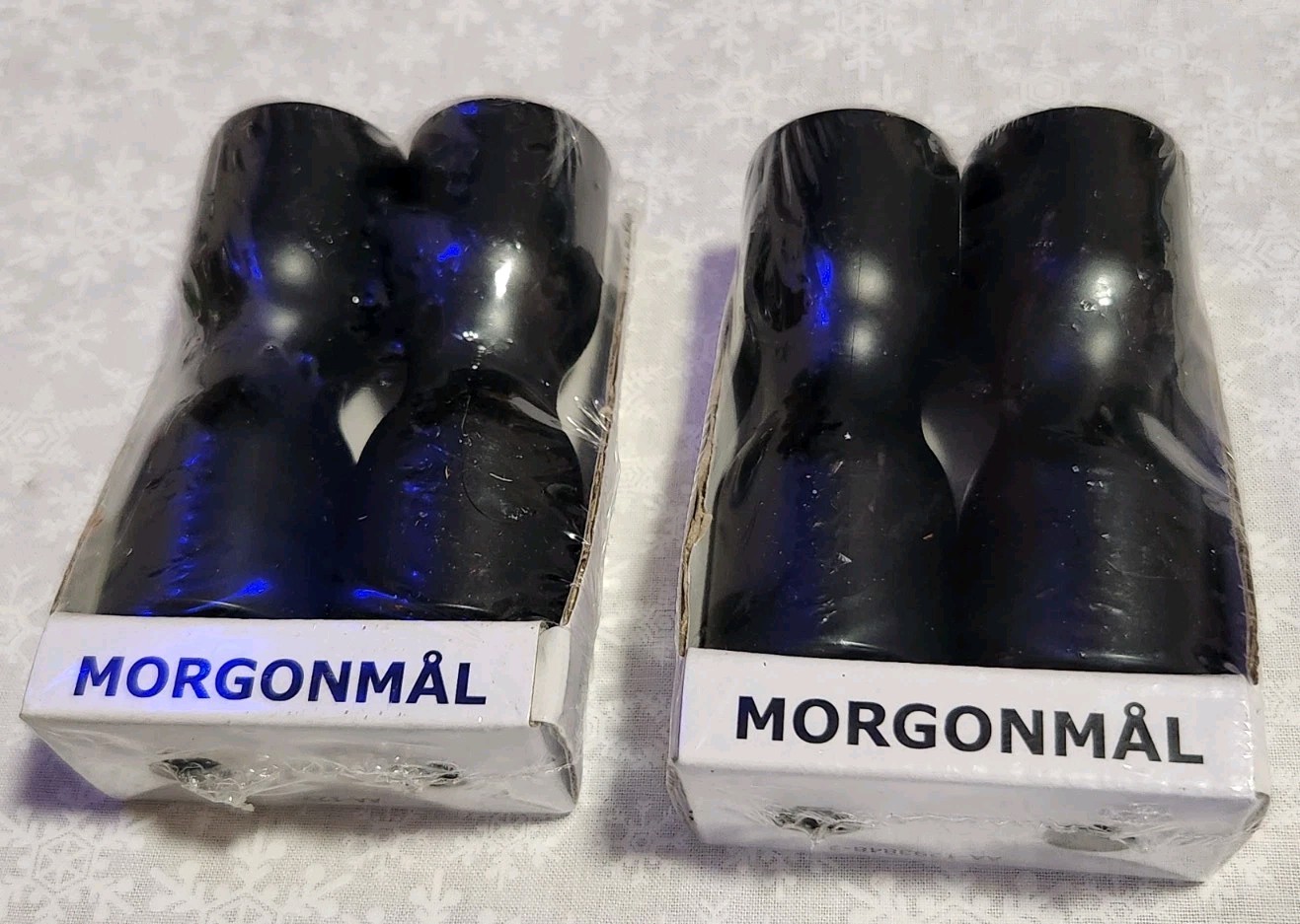 Lot Of 2 Ikea MORGONMAL Curtain Rod Finials BLACK Screw On 3”x 1.25″ NEW Sealed
