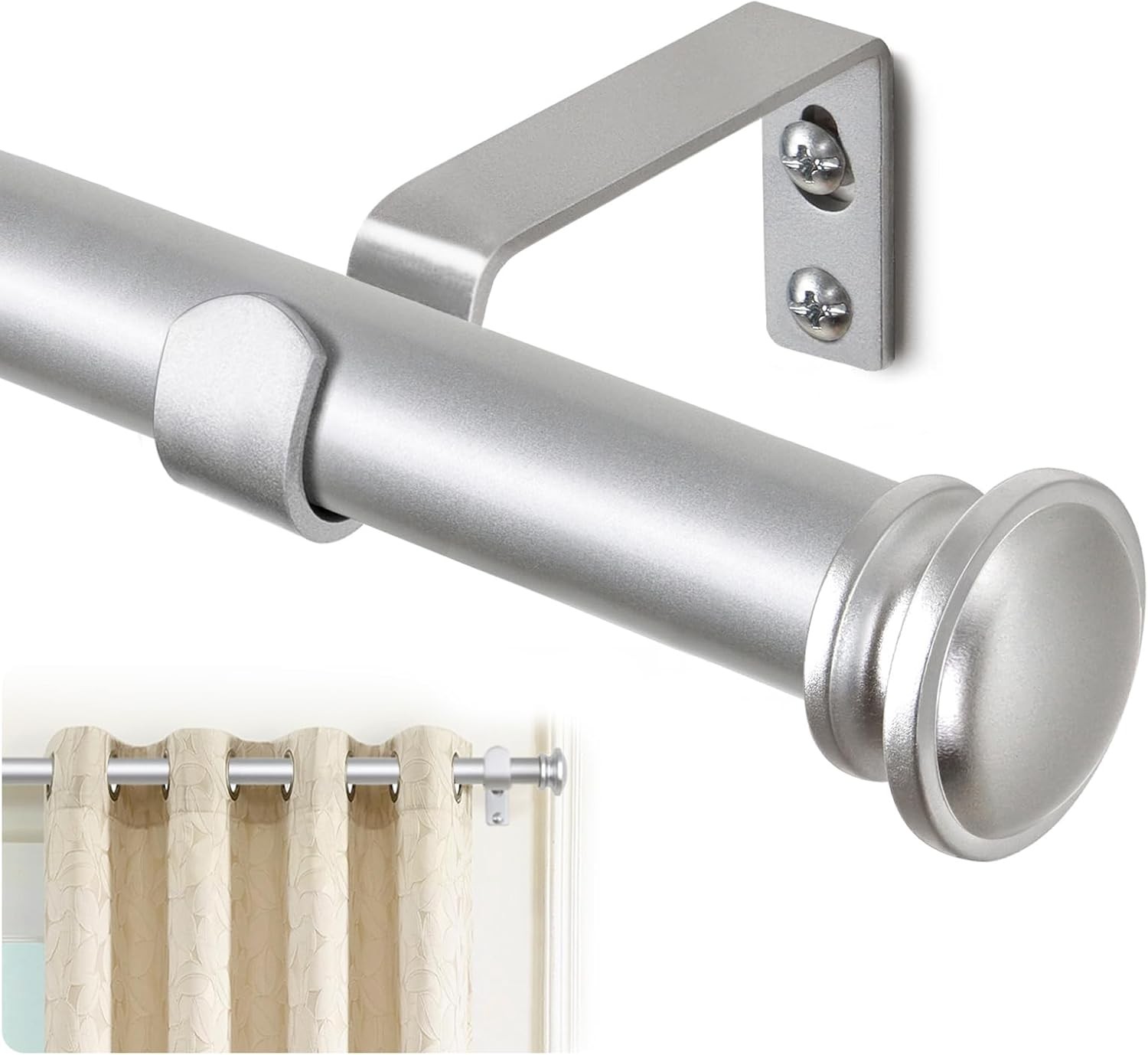Curtain Rod 32 to 58 Inch(2.6-4.8ft), Telescoping Splicing 3/4 Drapery Rods