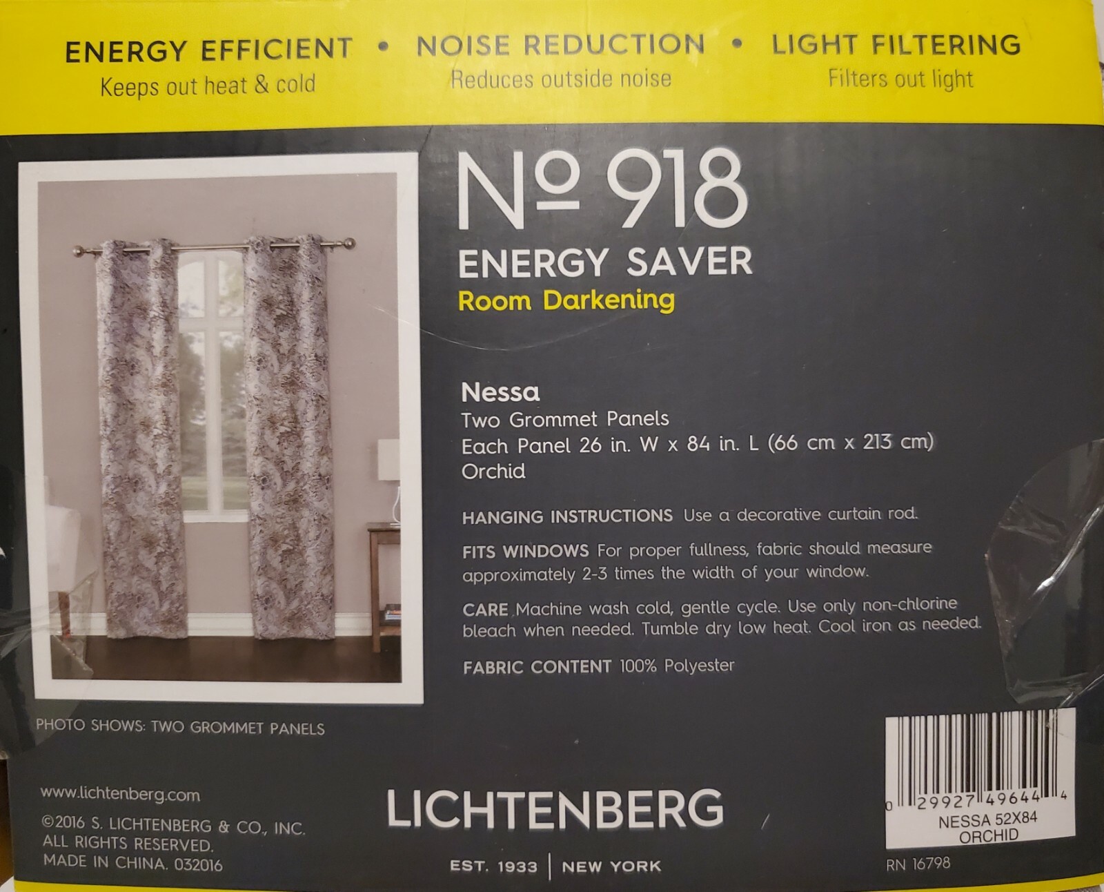 Nessa NO 918 Orchid 2 Panels Each 26″X84″ Room Darkening & Noise Reduction