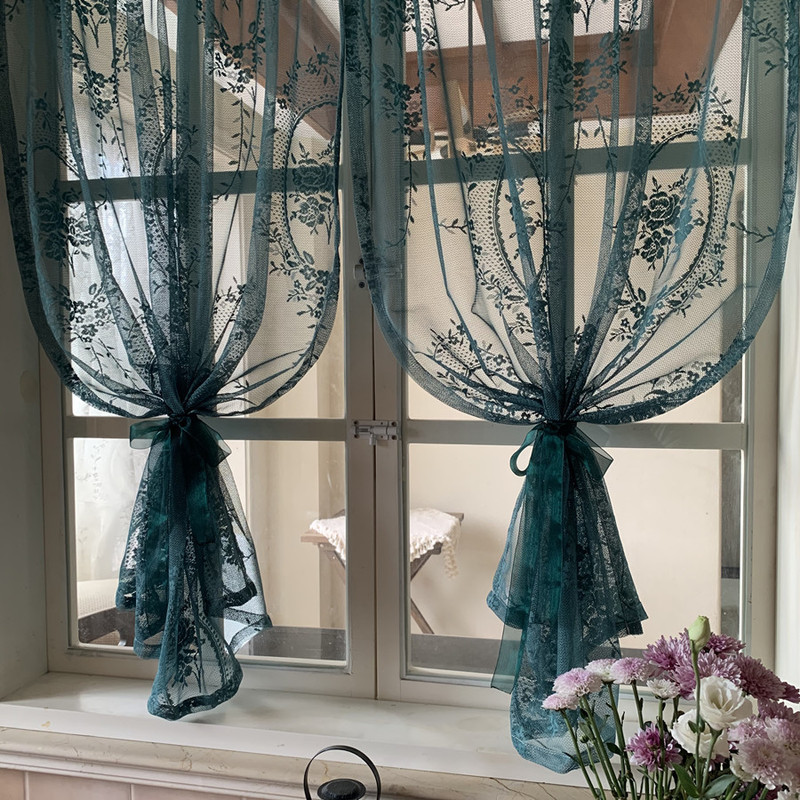 1 Panel French Tulle Curtain Voile Short Drape Valance Home Rod Pockets Pastoral