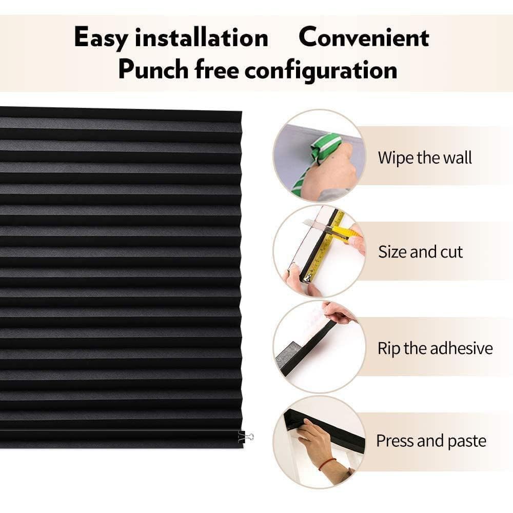 Blackout Blinds, Cordless Window Shade, Polycarbonate (PC), 35x59inch, Black …
