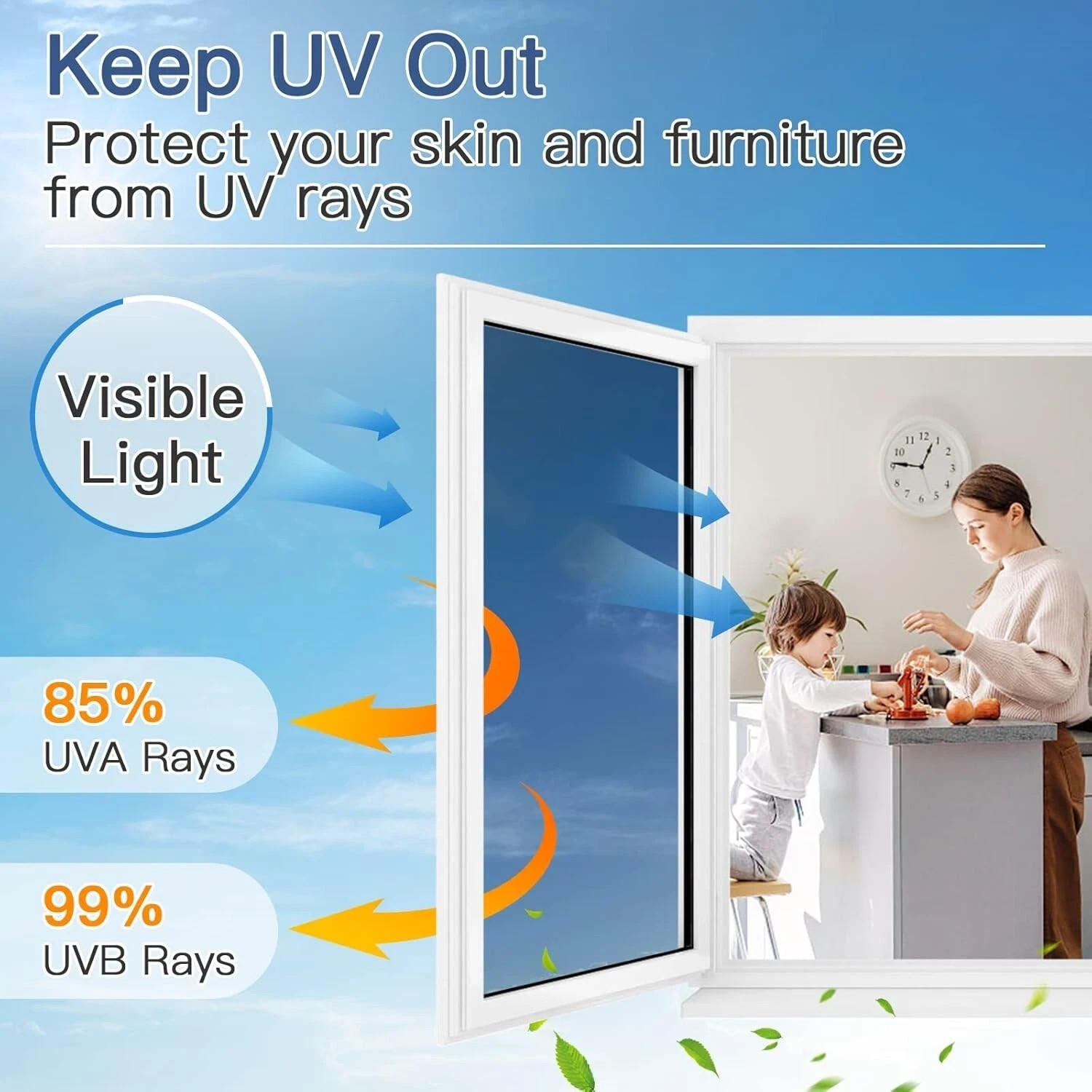 3-Pack One-Way Window Privacy Film – Reflective Sun Block Tint, Heat & UV Protec