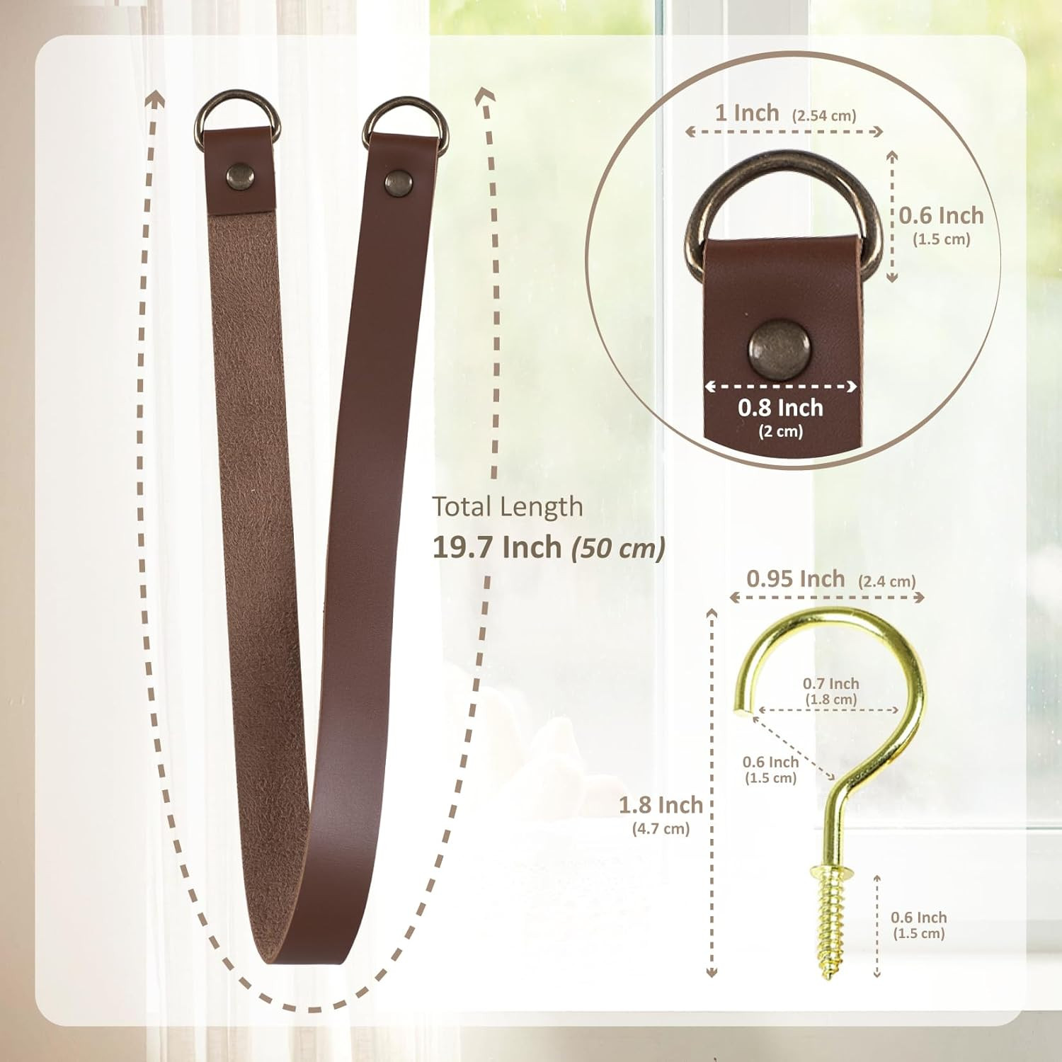 Leather Curtain Tie Backs Attach to Wall, Outdoor Drape Holder