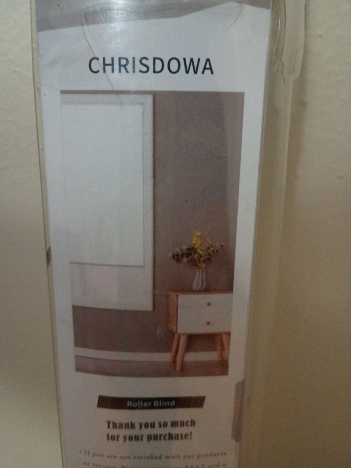 CHRISDOWA Blackout Cordless Roller Shade Blind White 47 x 72 in