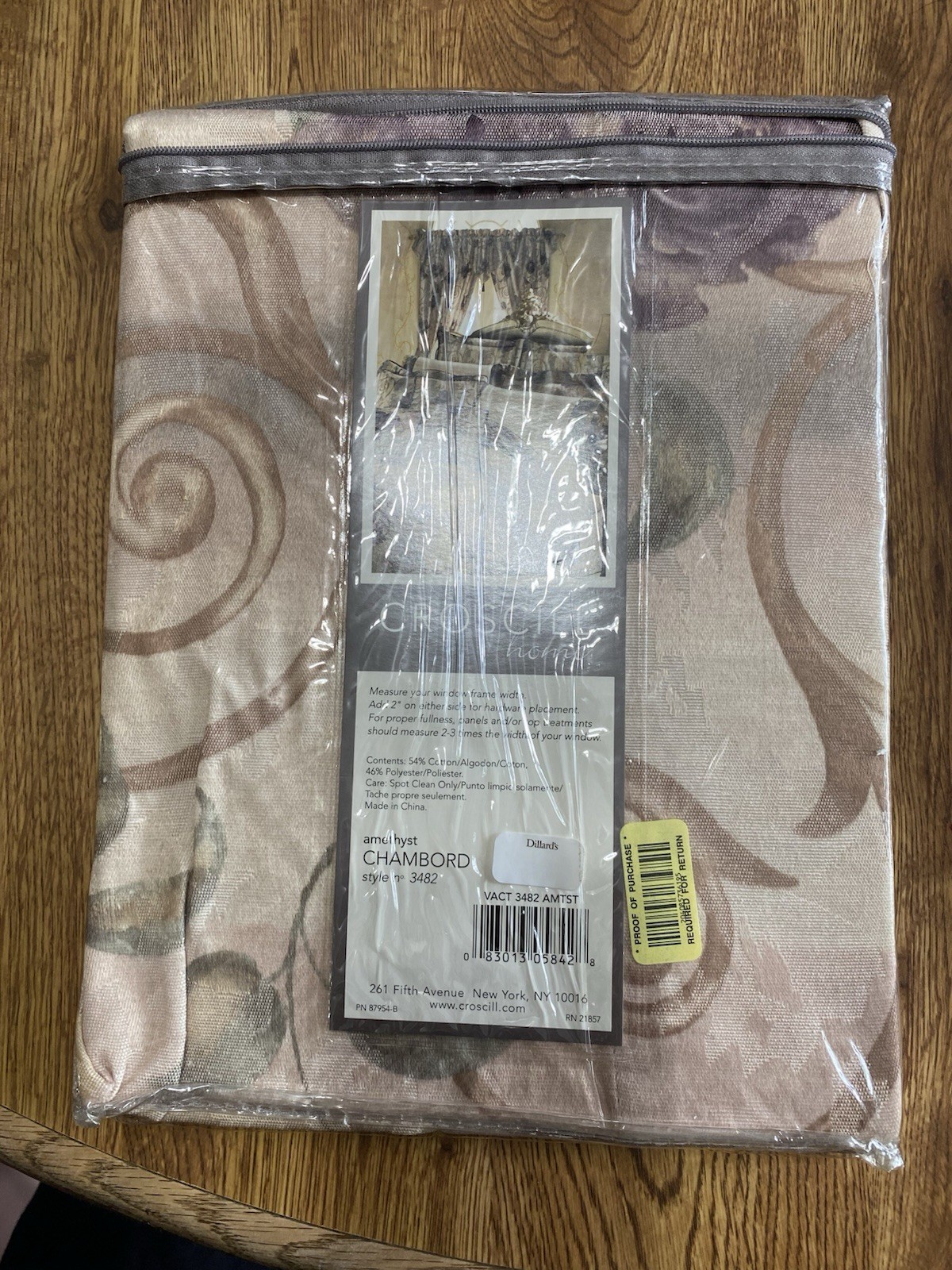 4 Croscill Amethyst Chambord 40”x21” Ascot Valance Style 3482 New! NWT