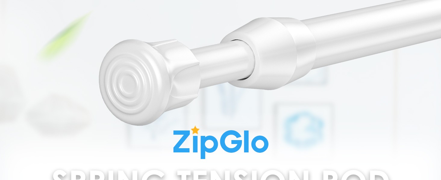 Spring Tension Curtain Rods 17-28 Inch White 2 Pack | No-drill & tool-setup.