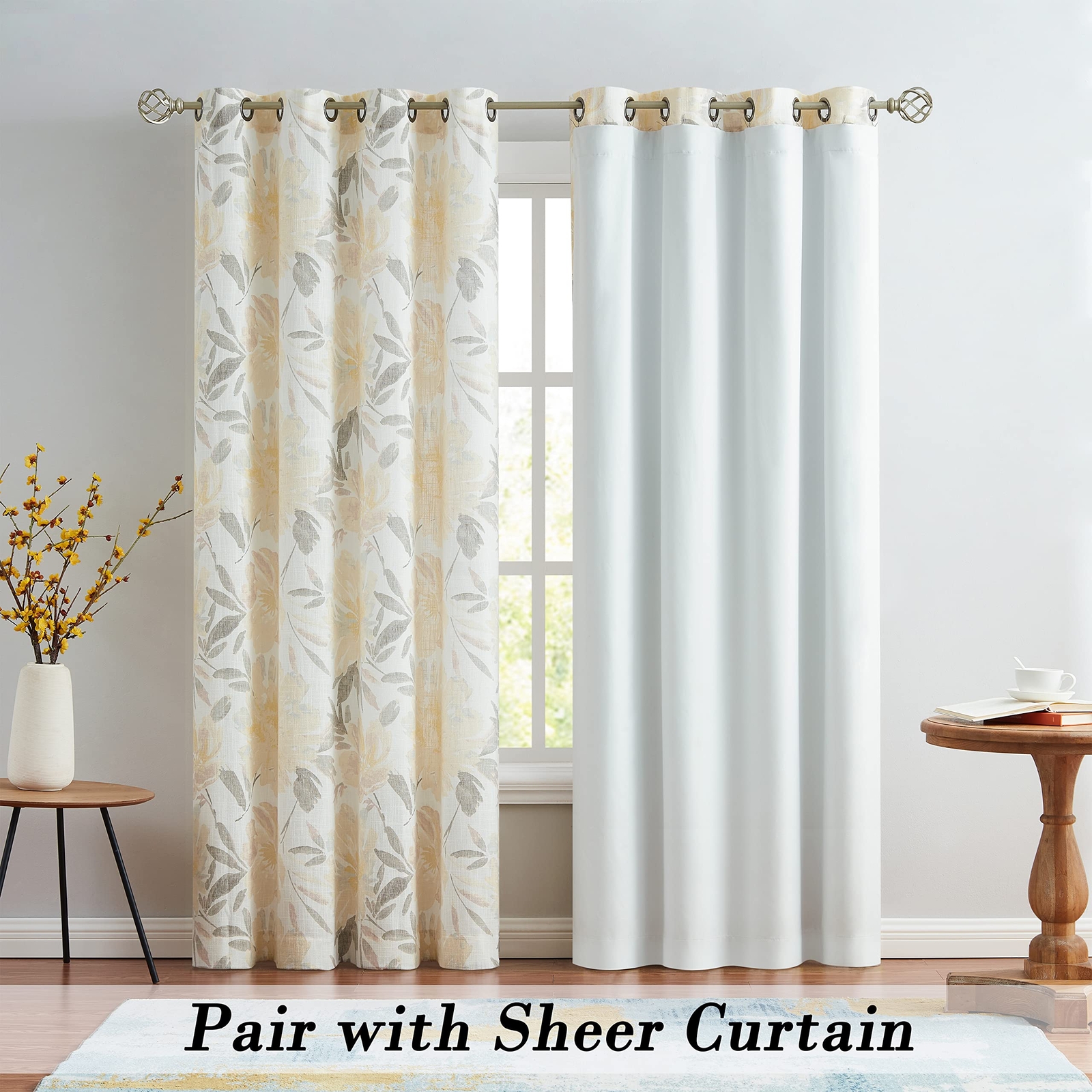 Solid White Blackout Curtain Liner 100 Light Blocking Panels Thermal Insulated R