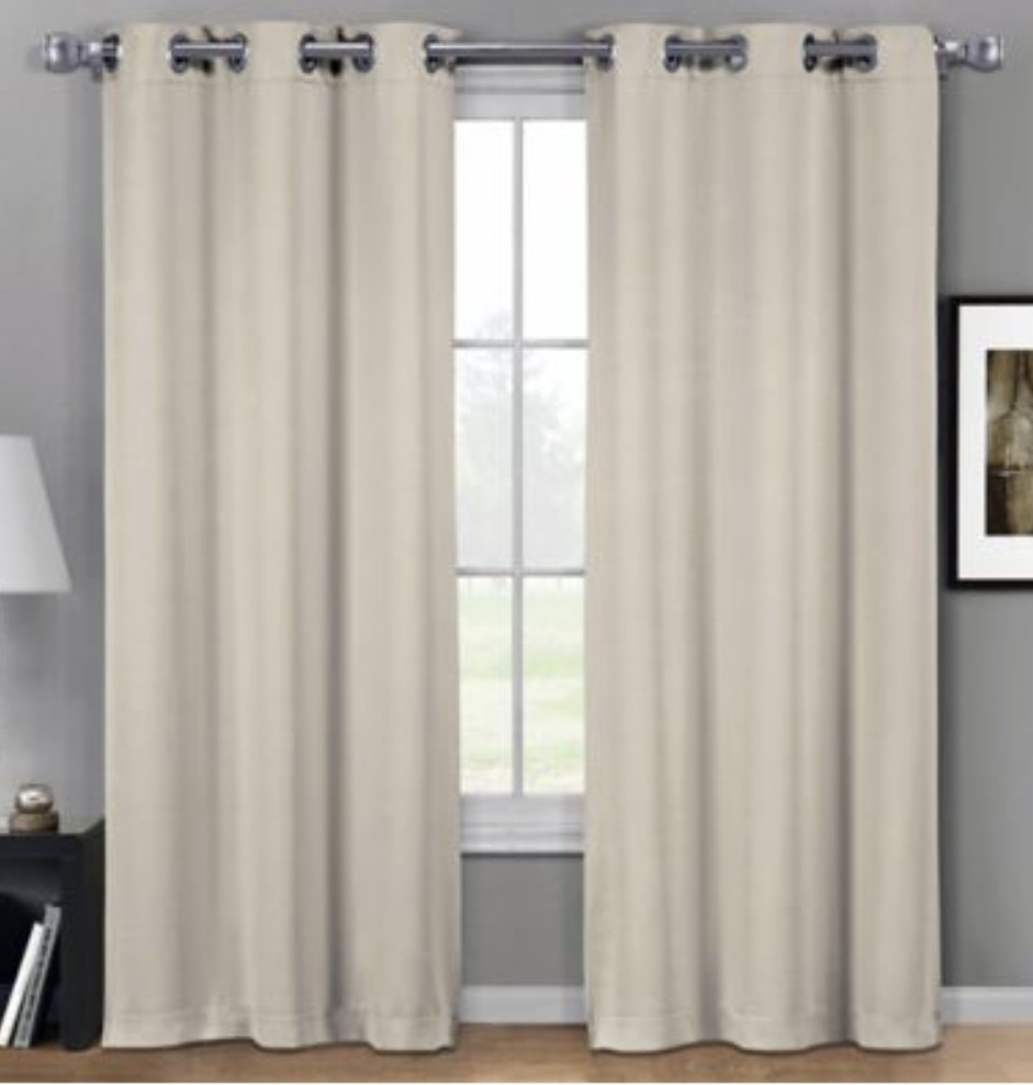 Empire 84-Inch Grommet Window Curtain Panels in Linen (Set of 2) K Home