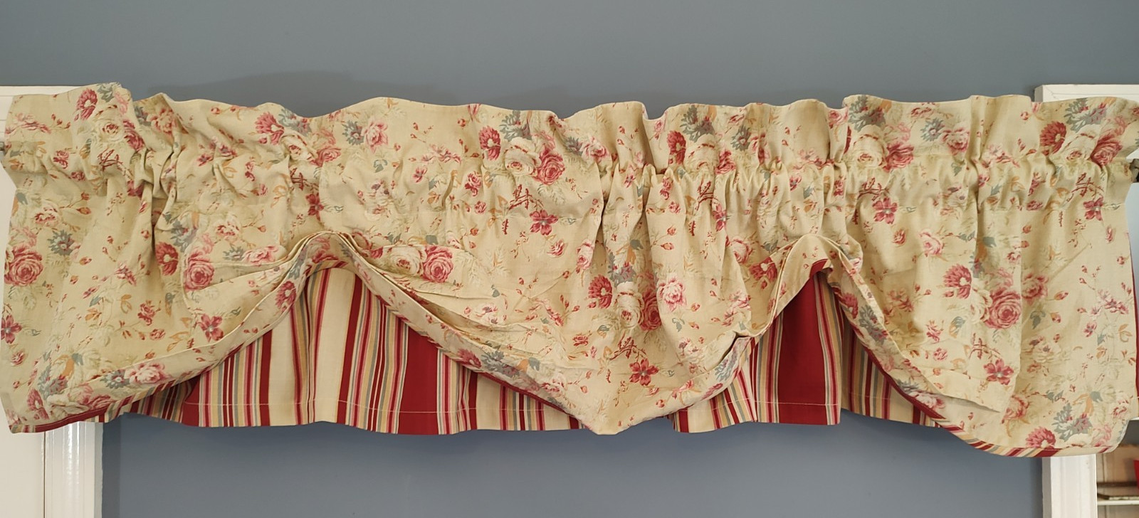 Waverly Classics Valance Spring Bling Modern Farmhouse Floral in Reds 76×16