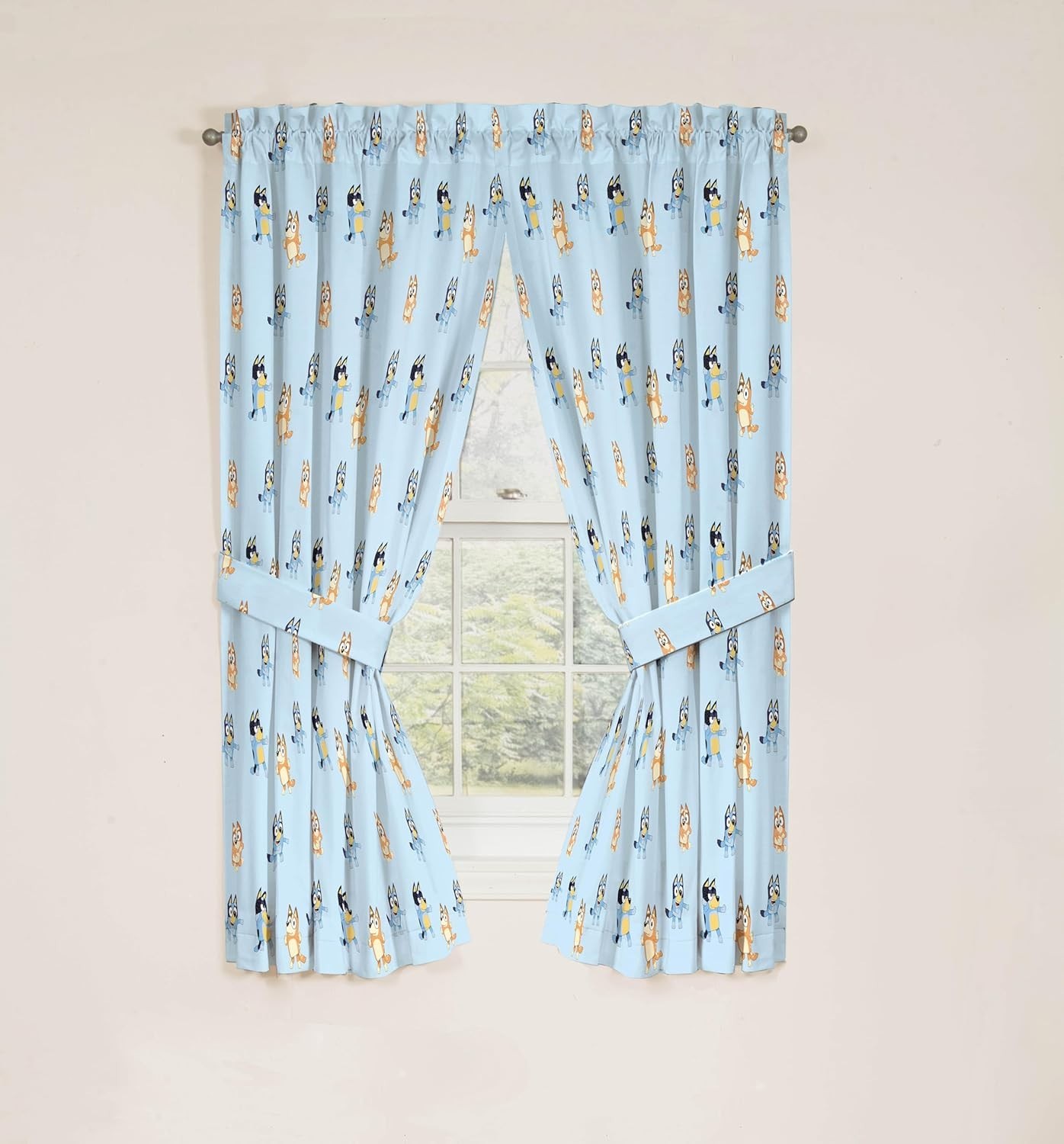 Kids Bedroom Curtains Bluey Bingo Set 4 Pieces 42×63 Water Resistant Kids Roo…