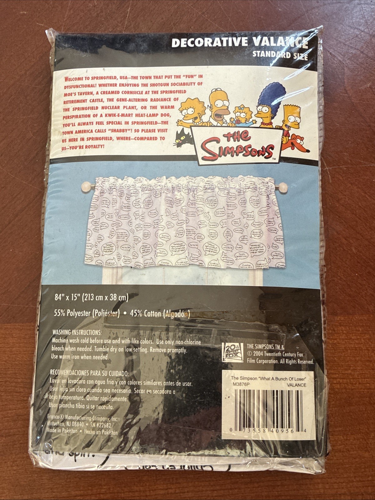 2004 The Simpsons Decorative Valance Standard Size 84″ x 15″ Brand New