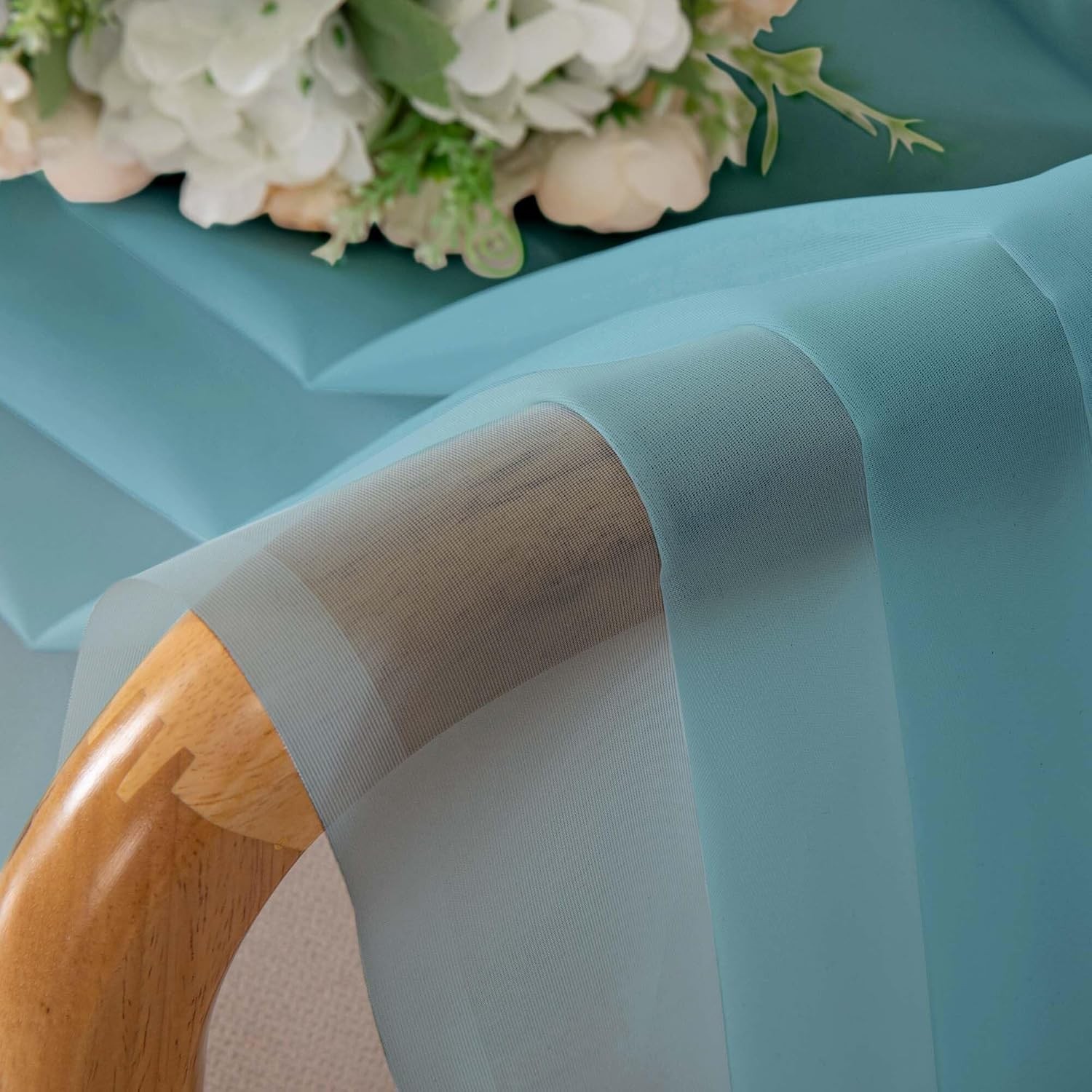 Short Sheer Curtains Length for Windows, Rod Pocket 2 Panels Set