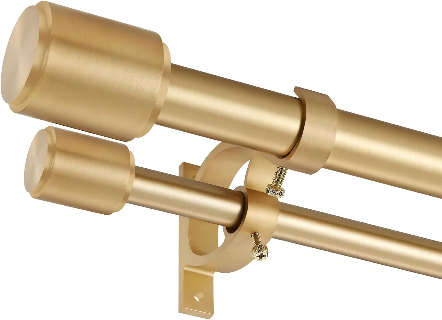 Warm Gold Double Curtain Rods, Double Drapery Rod 36-72 Inch, Decorative Curt…