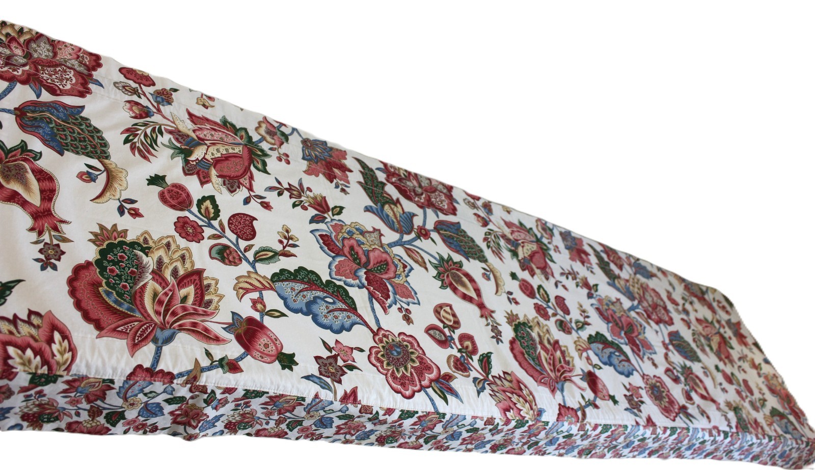 Custom Jacobean Floral Knightsbridge Valance 77×23 Dual Header Vintage 1990s