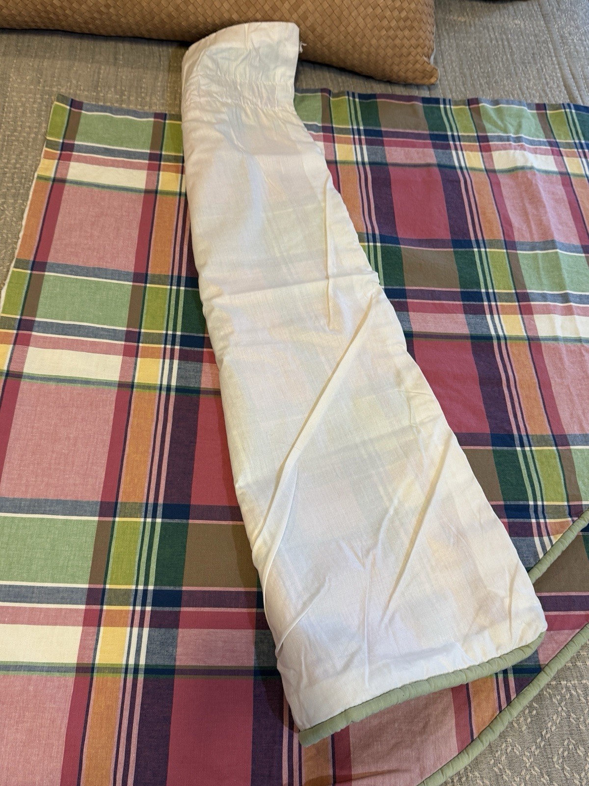 5-Piece Custom Plaid Valances Cotton Pink Green Blue Yellow Preppy EUC Curtains