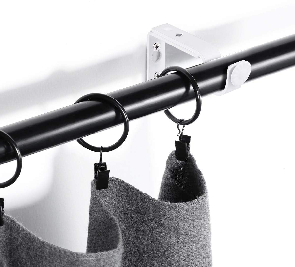 White Adjustable Curtain Rod Brackets 10 Pack Drapery Rod Bracket for Maximum…