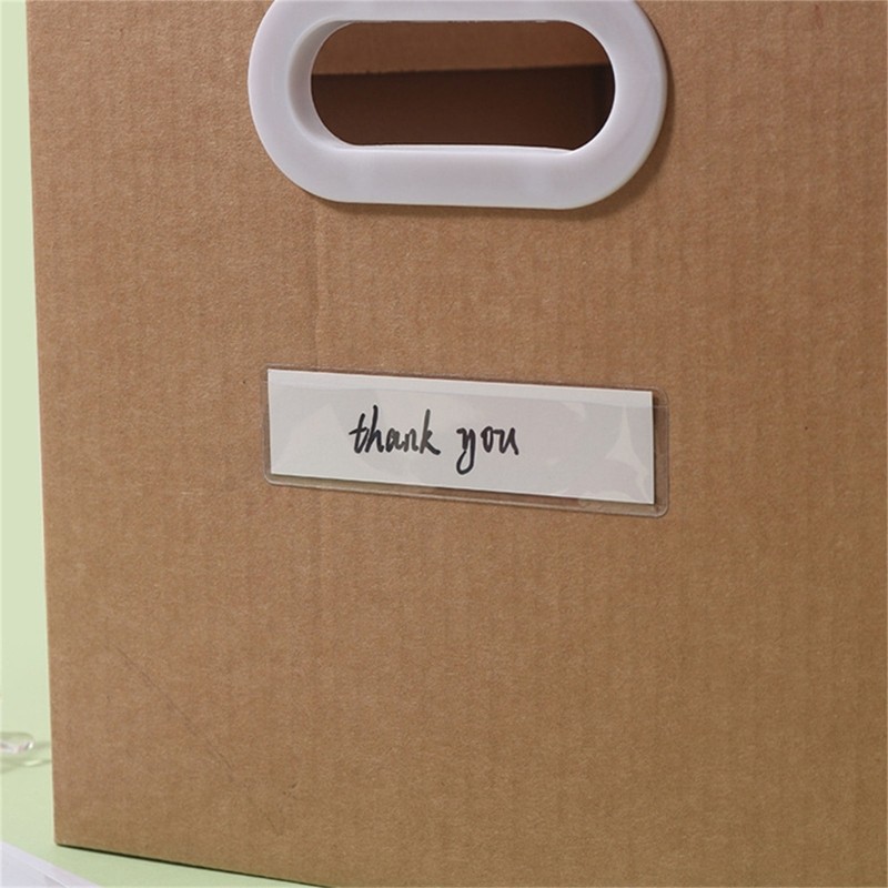 Transparent Adhesive Backed Label Sleeves For Organizing Documents Boxes