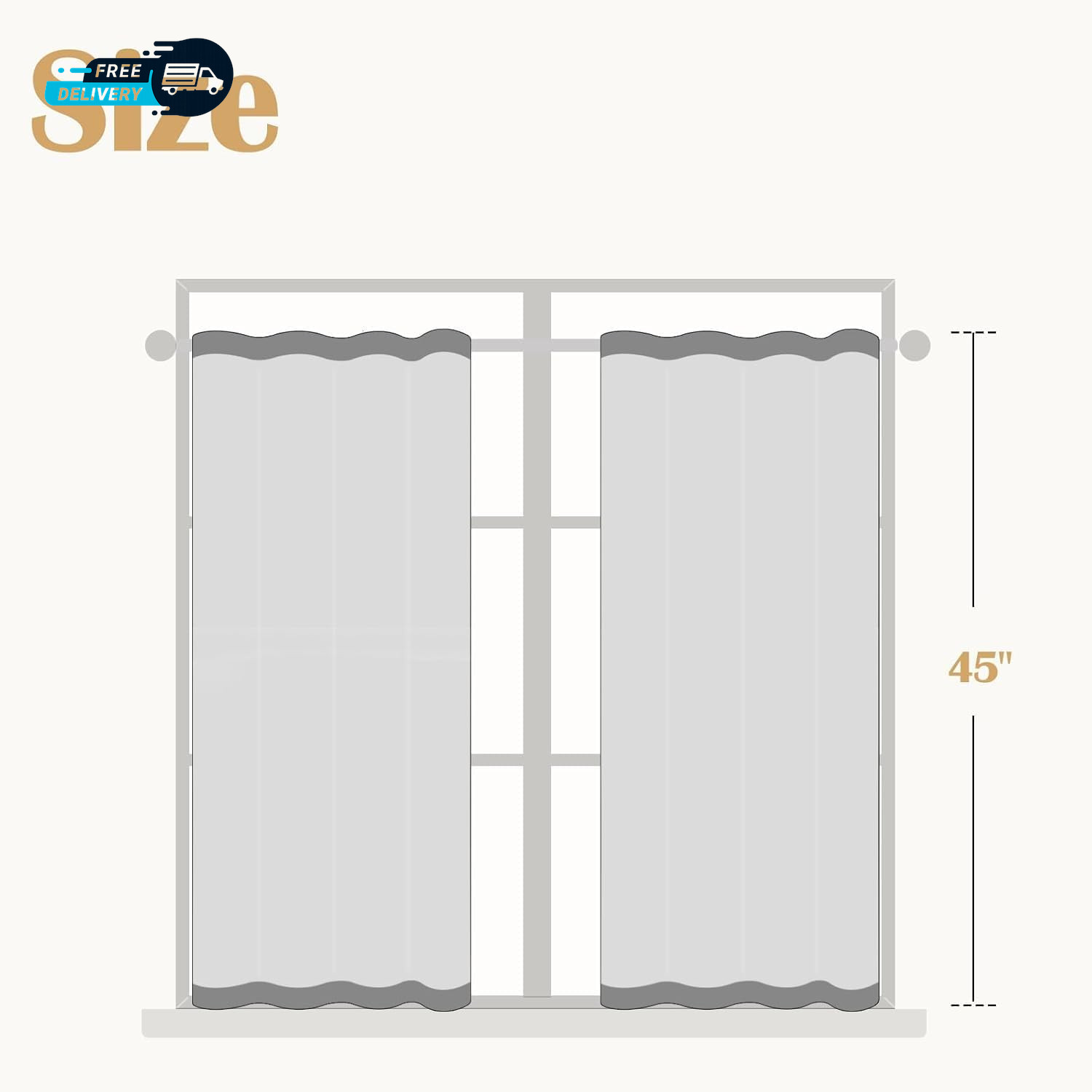 Striped Linen Kitchen Curtains 45 Inches Tier Curtains Farmhouse Modern